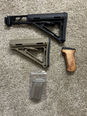 Jmac 4.5 folding skeleton stock  Magpul Moe carbine stock Russian grip