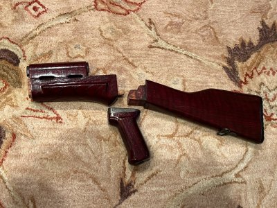 AK47 Russian Red Wood Furniture Set for Polytech/Norinco/AKM/56S/84S/MAK 90