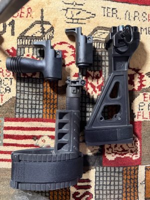 Galil SAR trigger & semi lever, vz58 partial parts kit, mp5k stuff, FN509/Glock19 holster, AR mag 7.62