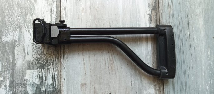 NOS Beryl folding stock with original mounting screws. Unused mint milsurp.  Fabryka Broni Radom Armory (circle 11).