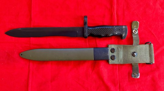 CETME BAYO W/Frog, Bulgy AK Bolt/Bolt Carrier, Bulgy AK-74 Trunnion, Russian Plum 6x5 Scabbard, Bayo Hilt, Romy AIMS74 Grip, North Korean Trunnion